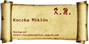 Koczka Miklós névjegykártya