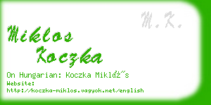 miklos koczka business card